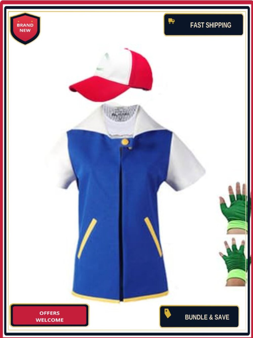 GIZMAC Costume Hoodie Cosplay Jacket Gloves Hat Set Unisex Fit Trainer